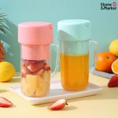 Električni mešalnik, Smoothie maker, Prenosni mešalnik, za Sadnje in Zelenjavo (Roza, 420 ml) | BLENDZY 