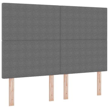 Vidaxl LED glava postelje Svetlo siva 144 cm Žametna tkanina