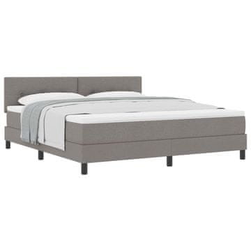 Vidaxl Postelja z vzmetnico z vzglavjem Taupe 180 x 200 cm blago