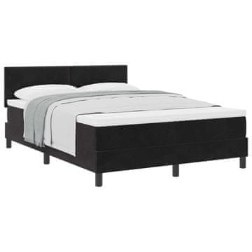 Vidaxl Postelja z vzmetnico z vzglavjem Črna 140 x 190 cm Žamet