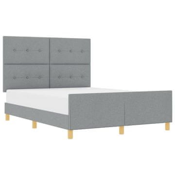 Vidaxl Konstrukcija postelje Svetlo siva 140 x 200 cm blago