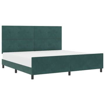 Vidaxl Postelja z vzmetnico Temno zelena 200 x 200 cm Žamet