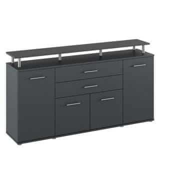 KONDELA Hanola štirivratna komoda s predali