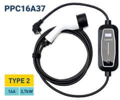 Platinet PPC16A37 prenosni EV električni polnilec, 3.7kW, 16A, 5m, za električna / hibridna vozila, TYPE 2, SCHUKO, LED zaslon, torba