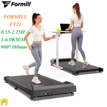 ISCOOTER Tekalna steza Formill FT21 črna/oranžna | 1–6 km/h | Pod mizo | LED zaslon | Nosilnost 100 kg | Kompaktna fitnes oprema za domačo pisarno