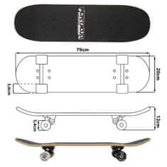 Disney DISNEY Mickey Mouse STEAMBOAT 79 cm leseni skateboard, deska za mlade, velika, lahka in stabilna do 100 kg