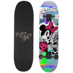 Disney DISNEY Minnie Mouse HOLO Leseni mladinski skateboard, 79 cm, protizdrsna plošča, velik, do 100 kg