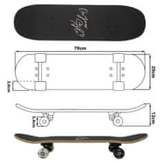 Disney DISNEY Minnie Mouse HOLO Leseni mladinski skateboard, 79 cm, protizdrsna plošča, velik, do 100 kg