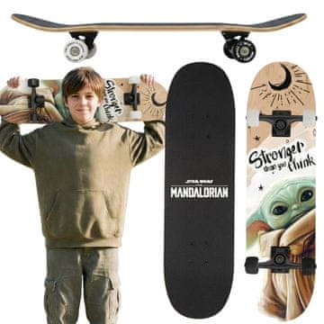 Disney STAR WARS Baby Yoda Leseni skateboard za mlade, 79 cm, velik, protizdrsna deska, stabilen do 100 kg