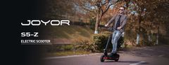 JOYOR Električni skuter S5-Z 600W z baterijo 48V13Ah, dosegom do 55 km, hitrostjo 25 km/h, 10-palčnimi terenskimi pnevmatikami, zložljivo zasnovo, dvojnim vzmetenjem in kolutnimi zavorami za mestno vožnjo