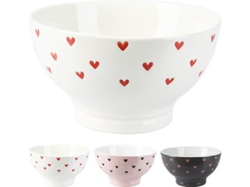 Keramične sklede srca, mešanica barv 450 ml