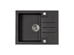 Alveus Granital pomivalno korito ROCK 30 z odcejano površino, 595x475, črna