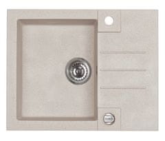 Alveus Granital pomivalno korito ROCK 30 z odcejano površino, 595x475, kapučino