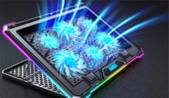 Evolveo Ania 9, hladilna podloga za prenosni računalnik, 6x ventilator, RGB obodna osvetlitev