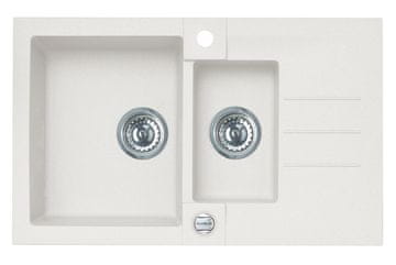 Alveus Granital pomivalno korito ROCK 70, dvojno, z odcejalno površino, 780x480