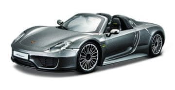 BBurago - Avtomobili HOBBY, Porsche 918 Spyder, kovinsko siva, 1:24
