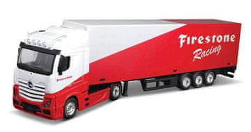 BBurago - tovornjak s prikolico M-B Actros Gigaspace/Trailer, Firestone Racing, 1:43