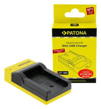 PATONA polnilec za Canon BP-808/820/827/828 slim digitalni fotoaparat, USB-C