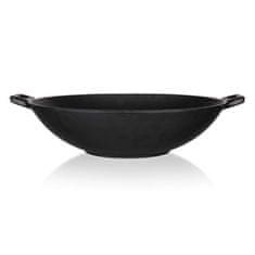 Banquet Ponev WOK 36,5 cm IZBOLJŠENO litega železa Črna