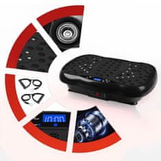 Dexxer 550 LCD fitnes trener platforma za vibracijsko vadbo z daljincem do 150kg črna