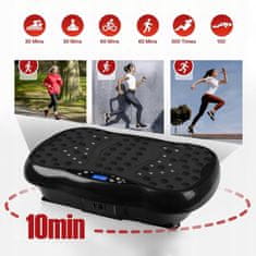 Dexxer 550 LCD fitnes trener platforma za vibracijsko vadbo z daljincem do 150kg črna