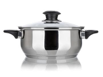 SUPER VALUE Lonec 22cm s steklenim pokrovom 3,8l iz nerjavečega jekla SUPER CENA