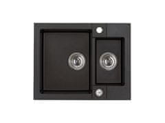 Alveus Granital pomivalno korito ROCK 80, dvojno, 595x475, črna