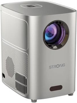 Projektor STRONG Q1/ LCD/ HD (1280x720)/ 180 ANSI lm/ USB 2.0/ HDMI/ BT/ Wi-Fi/ Repro/ siva