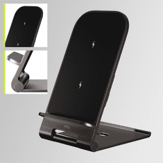 Allity AWC-100-15W brezžični polnilec in stojalo, 15W, USB-C, siv (Graphite)