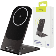 Allity AWC-200-15WMS brezžični polnilec / stojalo, 15W, MagSafe, USB-C, siv (Graphite)