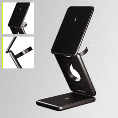 Allity AWC-230-22.5WMS brezžična polnilna postaja 3v1, 22.5W, MagSafe, USB-C, siva (Graphite)