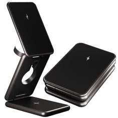 Allity AWC-230-22.5WMS brezžična polnilna postaja 3v1, 22.5W, MagSafe, USB-C, siva (Graphite)