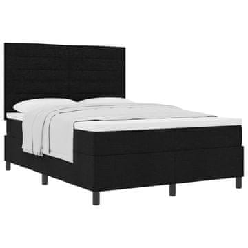 Vidaxl Postelja z vzmetnico z vzmetnico Črna 140 x 200 cm blago