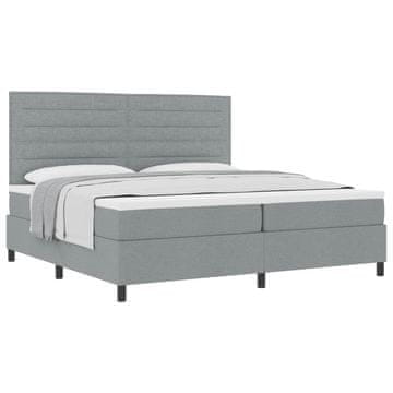 Vidaxl Postelja z vzmetnico z vzmetnico Svetlo siva 200 x 200 cm blago