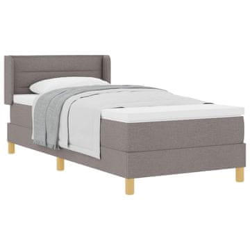 Vidaxl Postelja z vzmetnico z vzmetnico Taupe 200 x 100 cm blago