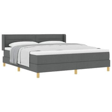 Vidaxl Postelja z vzmetnico z vzmetnico Temno siva 200 x 180 cm blago
