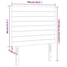 Vidaxl LED posteljno vzglavje temno zeleno 100x5x118/128 cm žamet