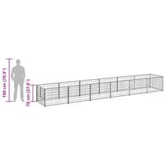 Vidaxl Pasji boks črn 6 m² jeklo