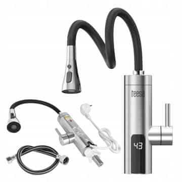 Teesa Inox LCD kuhinjski pretočni električni grelnik vode 3000W s fleksibilnim izlivom