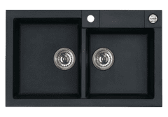 Alveus Granital pomivalno korito ROCK 90, dvojno, 780x480, črna