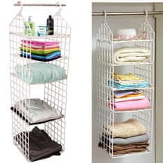 HOME & MARKER® Zložljiv viseči regal za omaro s 5 policami, prostorsko varčen organizator za oblačila, lahek in prenosen, 29 × 29 × 128 cm, zložljiv regal za shranjevanje (5 polic) | FOLDWAY