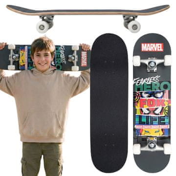 MARVEL COMICS MARVEL Avengers Veliki leseni skateboard za mlade, 79 cm, protizdrsna plošča, stabilen do 80 kg