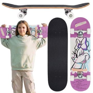 Disney DISNEY Minnie Mouse Veliki leseni skateboard za mlade, 79 cm, protizdrsna plošča, stabilen do 80 kg