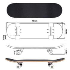 Disney DISNEY Minnie Mouse Veliki leseni skateboard za mlade, 79 cm, protizdrsna plošča, stabilen do 80 kg