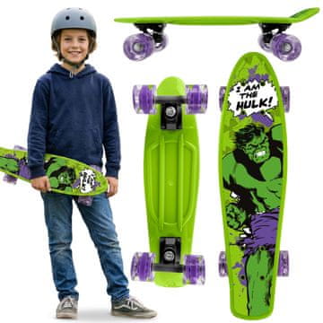 MARVEL COMICS MARVEL Avengers HULK Otroški fish skateboard 55 cm, protizdrsna deska, stabilen od 20 do 50 kg