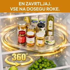 HOME & MARKER® Organizator za hladilnik, 360 stopinjsko vrtenje (35 x 26 x 3,5 cm) | SPINTRAY