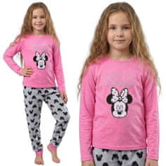 Disney DISNEY Minnie Mouse Dekliške flisaste pižame, dvodelne pižame z dolgimi rokavi, tople 128