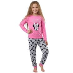 Disney DISNEY Minnie Mouse Dekliške flisaste pižame, dvodelne pižame z dolgimi rokavi, tople 128