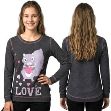 sarcia.eu Siva ženska nočna srajca Veverica, Nočna srajca z dolgimi rokavi