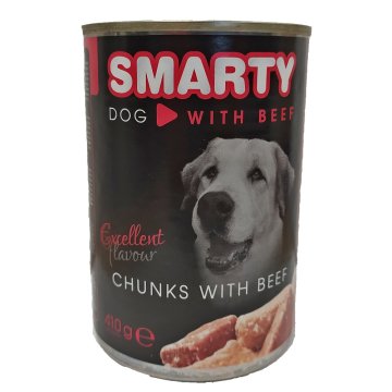 Smarty Dog Kosmiči govejega mesa, pločevinka 410 g